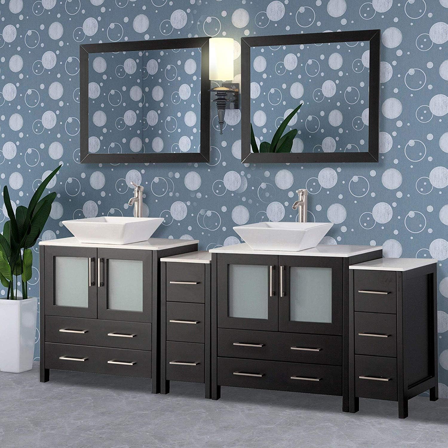 4 Cabinet Quartz Top And Ceramic Sink Bathroom Cabinet With Mirror 2 Shelves Va3130 84 E Vanity Art 84 Inch Double Sink Bathroom Vanity Combo Set 10 Drawers Bathroom Sink Vanities Accessories Tools Home 4 Cabinet Quartz Top And Ceramic Sink Bathroom Cabinet With Mirror 2 Shelves Va3130 84 E Vanity Art 84 Inch Double Sink Bathroom Vanity Combo Set 10 Drawers Bathroom Sink Vanities Accessories Tools Home