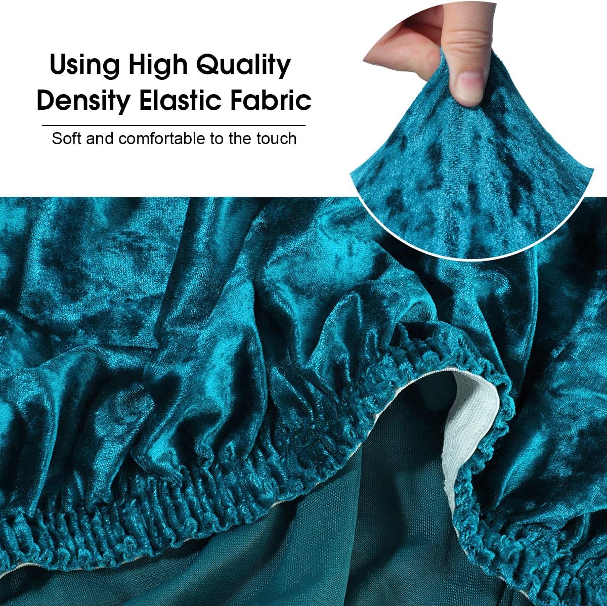 ele ELEOPTION Crushed Velvet Stretchable Elastic Chair Covers for Dining Room Wedding Banquet Party Decoration - Image 5