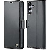 SINIANL for Samsung Galaxy S25 Wallet Case with RFID Blocking, S25 Case Wallet for Men Women with Card Holder Magnetic Clasp Kickstand Leather Book Folio Case for Galaxy S25 Black