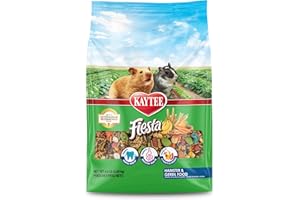 Kaytee Fiesta Hamster & Gerbil Food, Nutritious and Fun Blend, Supports Dental Health and Digestion, 4.5 pounds