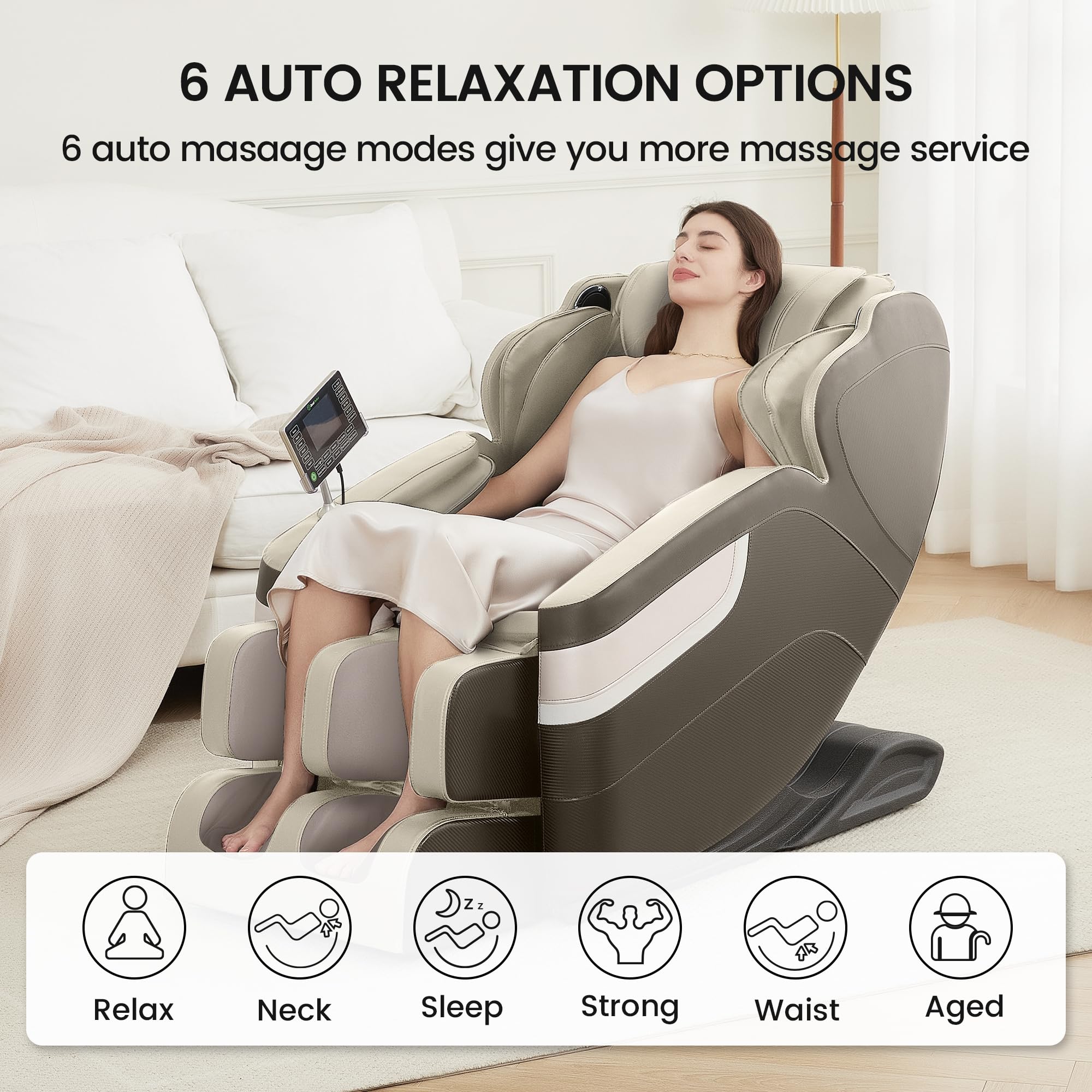 Real Relax Massage Chair, 2024 Full Body Zero Gravity Massage Recliner