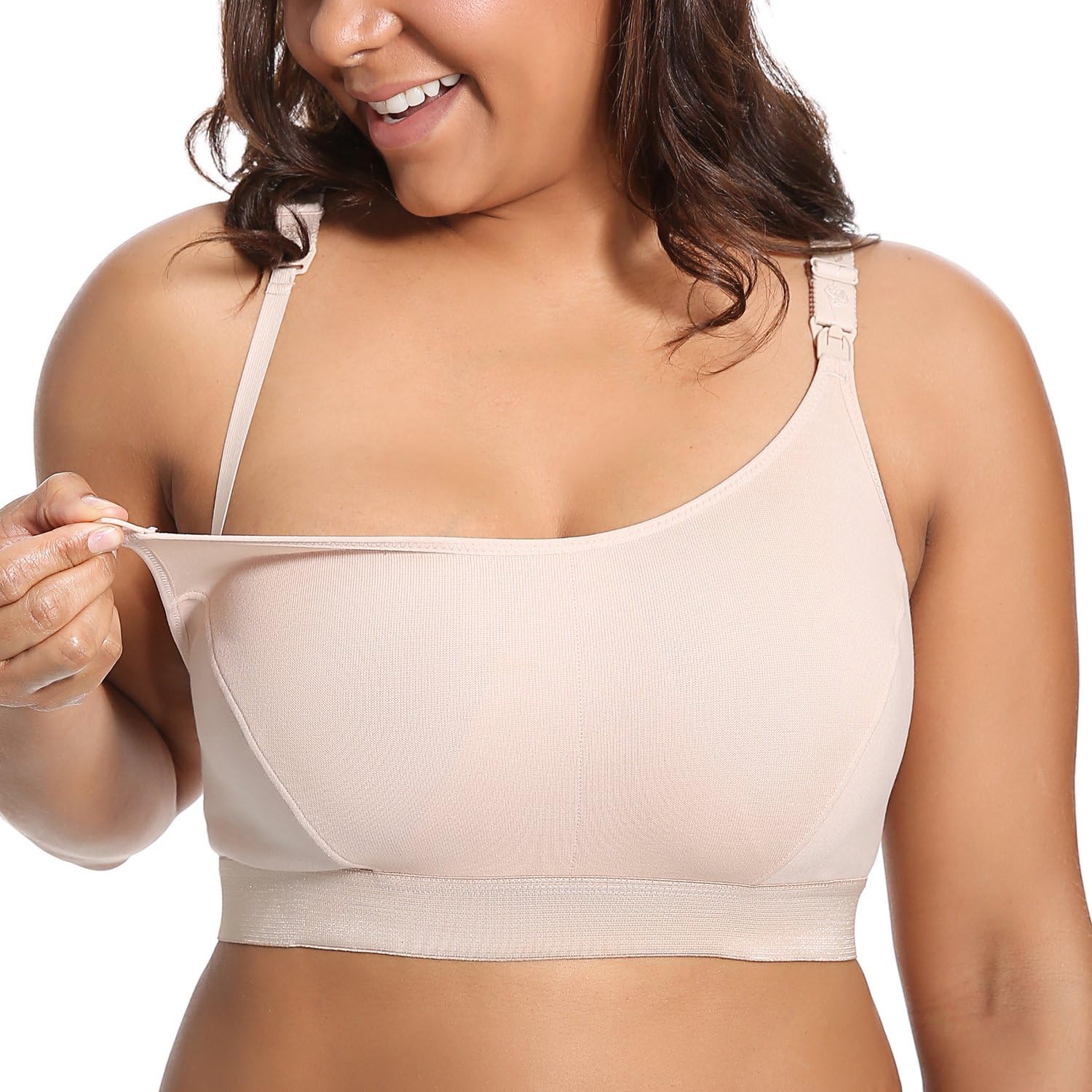 Gratlin Plus Size Katoenen Voedingsbeha - Draadloos, Comfortabel & Ondersteunend