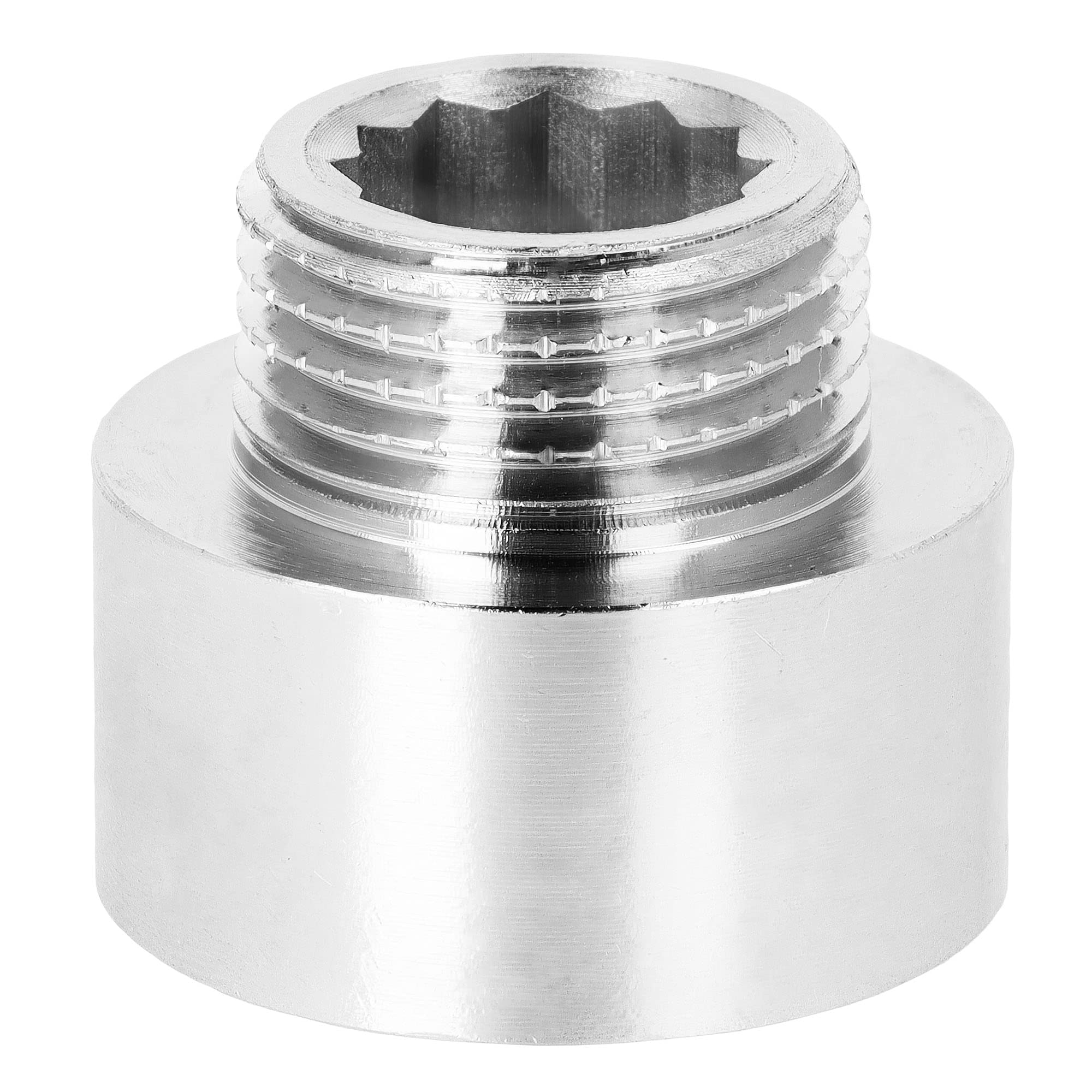 BFG Plumbing Fittings Water Pipe Reducing Adapter, BSP Fittings, 3/4" Female x 1/2" Male, Chrome-Plated Brass Plumbing Joints and Connections, 10 Bar, Max. Temp. 120°C, BSP Connector