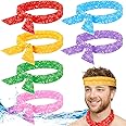 Coume 6 Pack Cooling Neck Wraps Cooler Ice Wrap Scarf Bandanas for Summer Women Men Walking Riding Outdoor(Fresh Color)