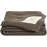 UnHide Classic Knit Blanket - 60" x 80" Ultra-Soft & Lightweight Oversized Knit Throw - Versatile Cozy & Breathable Bedroom, Living Room Blanket - Chocolate Hare