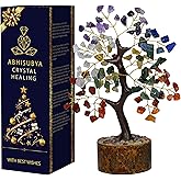 ABHISUBYA 7 Chakra Tree of Life - Aesthetic Room Decor - Crystal Necklace - Nature Decor - Crystal Tree