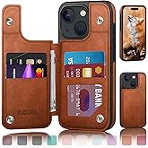 DJDUCK Designed for iPhone 15 Plus Case Wallet with Card Holder, [Magnetic Clasp Cover] [RFID Blocking Leather Protection] Shockproof Women Men Cases 6.7 Inch for Apple 15 Plus Light Brown