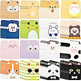 Spaluck 128 Pcs Mini Notebooks for Kids Small Cute Animal Notebook Bulk Cartoon Notepads for Office School Party Favors Classroom Prizes Gift, 16 Styles