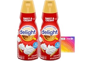 International-Delight Liquid Coffee Creamer.- Two (2) 32 fl oz Bottles of Creamy Smooth Delightful Coffee Creamer and One Authentic CureCor Collective Sticker! (Sweet and Creamy)