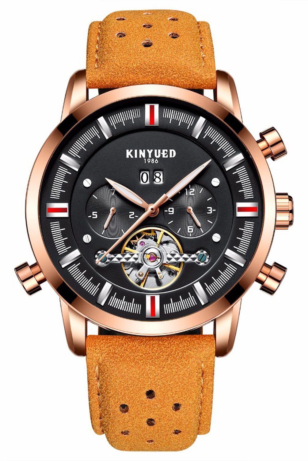 Skeleton Automatic Watch Men Flying Tourbillon Brand Mechanical Luminous Calendar Wristwatches