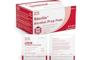 Ever Ready First Aid Alcohol Prep Pads, Medium 2-Ply Alcohol Wipes, individually wrapped Swabs, Saturated With 70% Isopropyl Alcohol - 200 Count