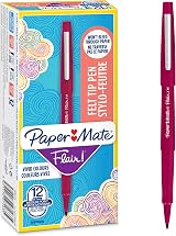 Paper Mate Flair Felt Tip Pens Medium 0.7 mm Magenta Red 12 Count