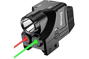 XYH-Win 600 Lumens Weapon Tactical Light Green/Red Laser Sight Combo, Pistol Light with Strobe/Constant Function, Dual-Color Laser Sight,USBC Rechargeable,Fits Standard Picatinny/Glock Rails