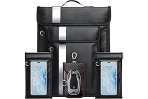 COORATTYES Faraday Bags EMP Proof,Anti-Tracking Faraday Bag For Phones&Laptops & Tablets & Car Keys,EMP Bags Featuring Fireproof & Waterproof,Faraday Cage With Handle