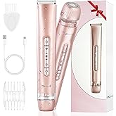 MINYUGUT 2 in 1 Dual Head Bikini Trimmer for Women, Women Electric Shaver IPX7 Waterproof Wet & Dry Use Body Hair Trimmer and Facial Hair Remover Cordless Body Shaver for Bikini Underarm Leg Arm Face