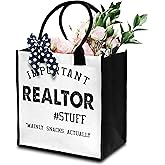 Dr.Baner Realtor Tote Bag For Women, Canvas Tote For Working Traveling Shopping, Aesthetic Beach Bag With Ribbon, Thank You Gifts For Realtor -36