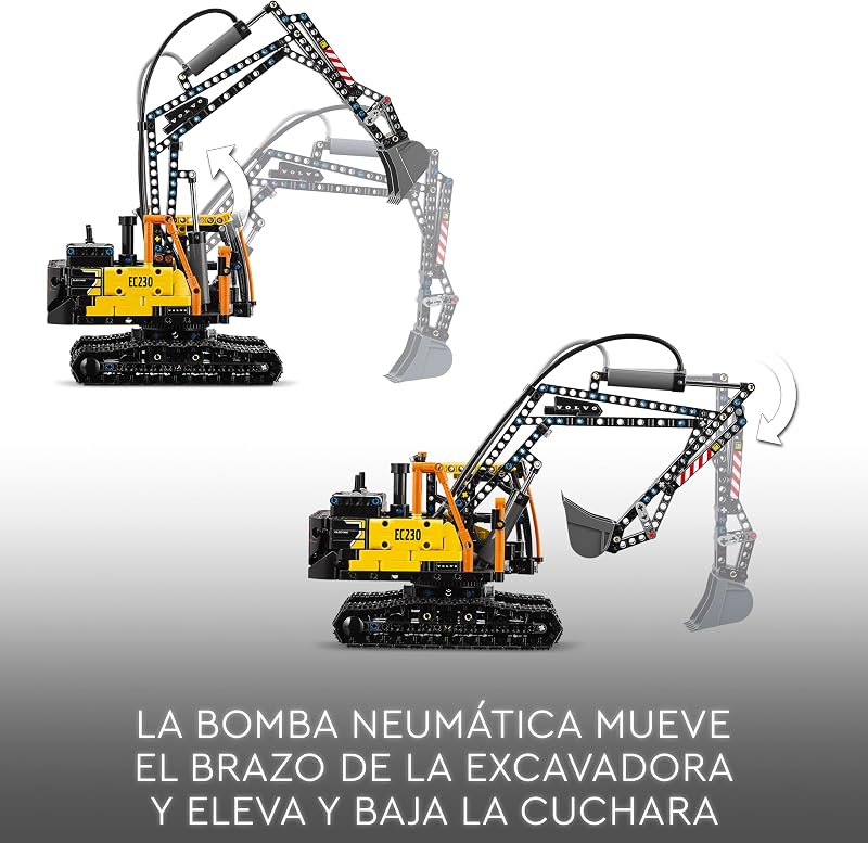 Caminhão lego technic fmx e veículos de brinquedo com escavadeira elétrica volvo ec230, para meninos e meninas de 10 anos ou mais, decoração de prateleira 42175