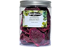 Dried Dehydrated Purple Dragon Fruit Slices | 30+Slices | 100% Natural | 150 Grams, 5.29 OZ | Non-GMO | Dried Dragon Fruit for Garnishing, Baking, Cakes | Recyclable PET Jar | Drink Botanicals Ireland
