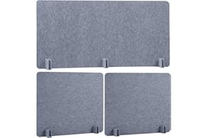 Buryeah 3 Pcs Desk Divider Desk Partition 23.6 x 47.2, 23.6 x 23.6 Stand up Freestanding Cubicle Privacy Partition Reducing Noise Visual Distraction Divider for Office Home School(Gray)