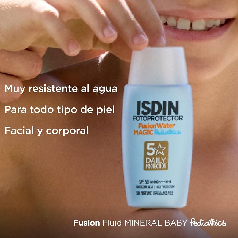 Fotoprotección Fusion Fluid Mineral Baby Pediatrics SPF 50, Protector Solar Sin Filtros Químicos, 100% Mineral, indicado para el Cuerpo y el Rostro de Niños y Bebés, 50 ml
