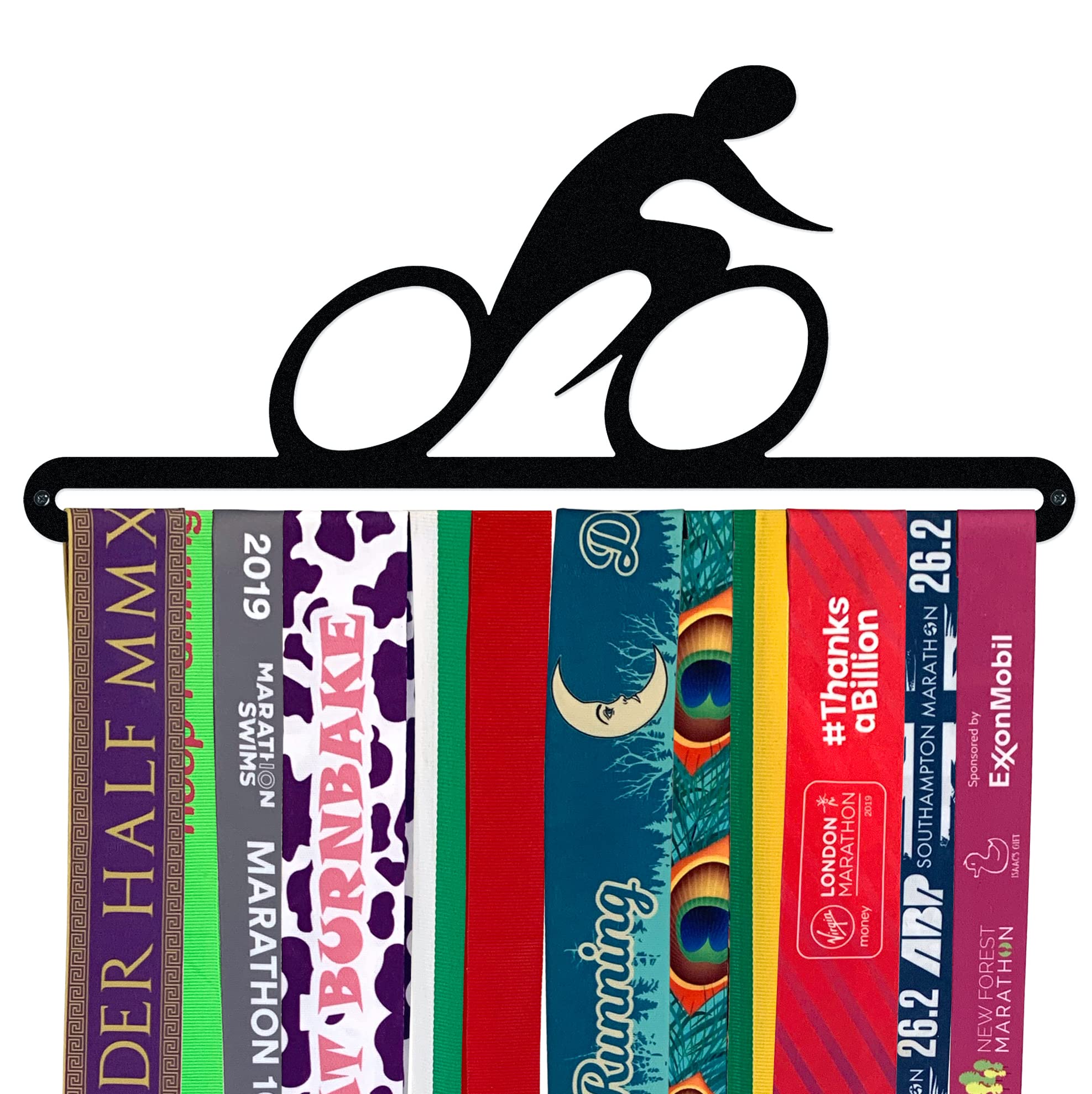 Medal Hanger Display | CYCLING RIDER | Black Metal | Wall Mounted Cycling Medal Holder