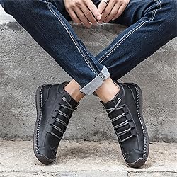 Dacomfy Men's Shoes Leather Work Boots Casual