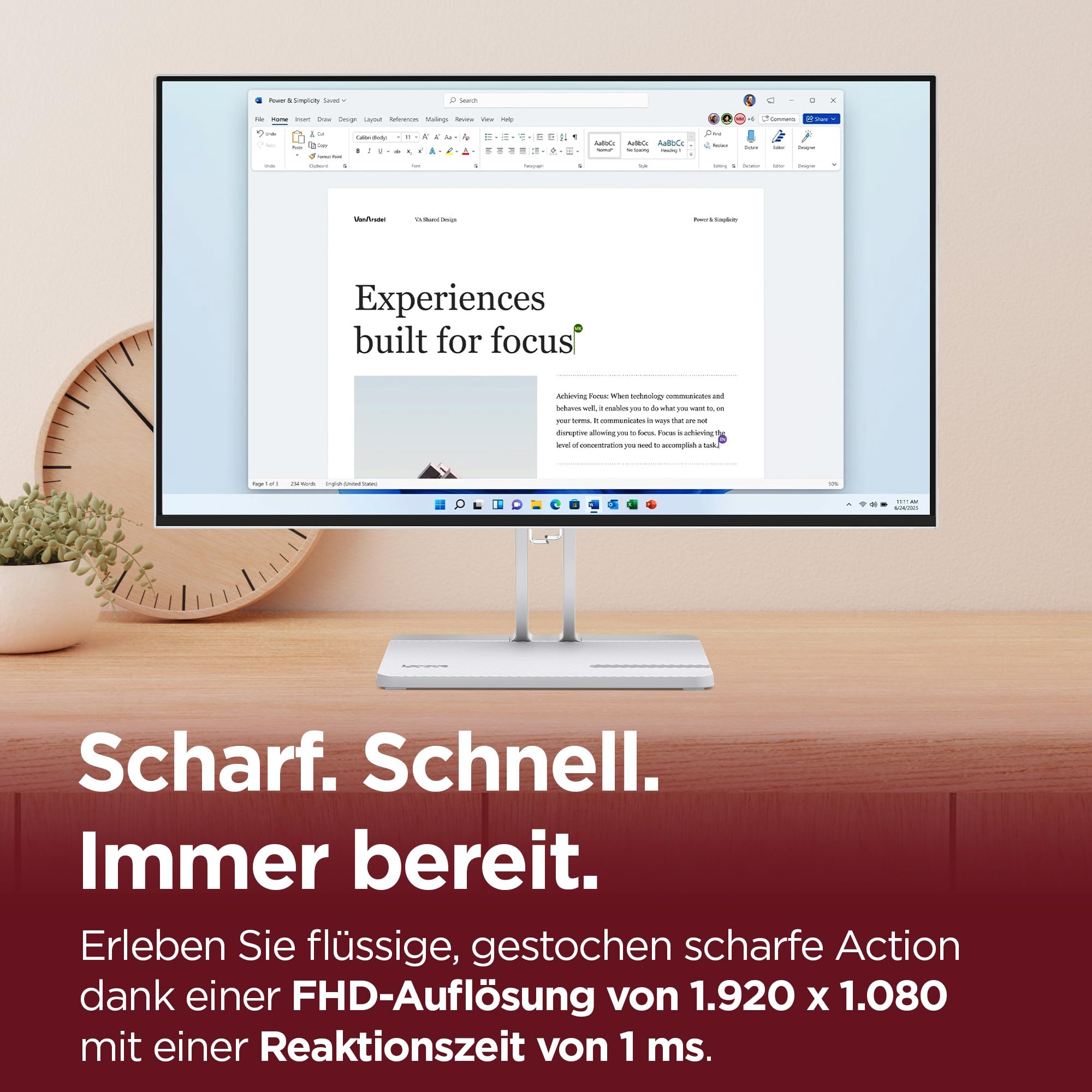 Lenovo L27-4C | 27" Full HD WLED Monitor | 1920x1080 | 16:9 | 144Hz | 1ms Reaktionszeit | HDMI | VGA | Audio 3.5mm | 4-seitig-Panel | TÜV Augenschutz | AMD FreeSync | grau | 3.9 kg 2