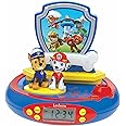 Lexibook Paw Patrol Chase Projector Radio Clock, Built-in Night Light, time Projection onto The Ceiling, Sound Effects, Battery-Powered, Blue/Red, RP500PA
