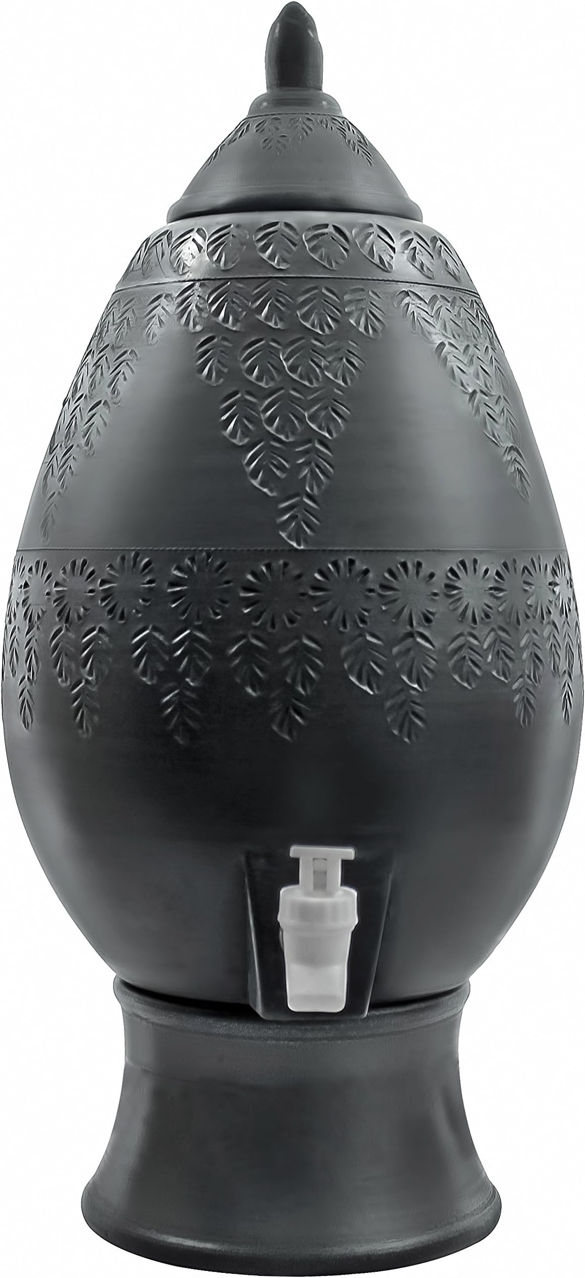 Clay Earthen Terracotta Mud Pot Mineralized Alkaline Drinking Water Dispenser Water Crock Water Cooler (Black)