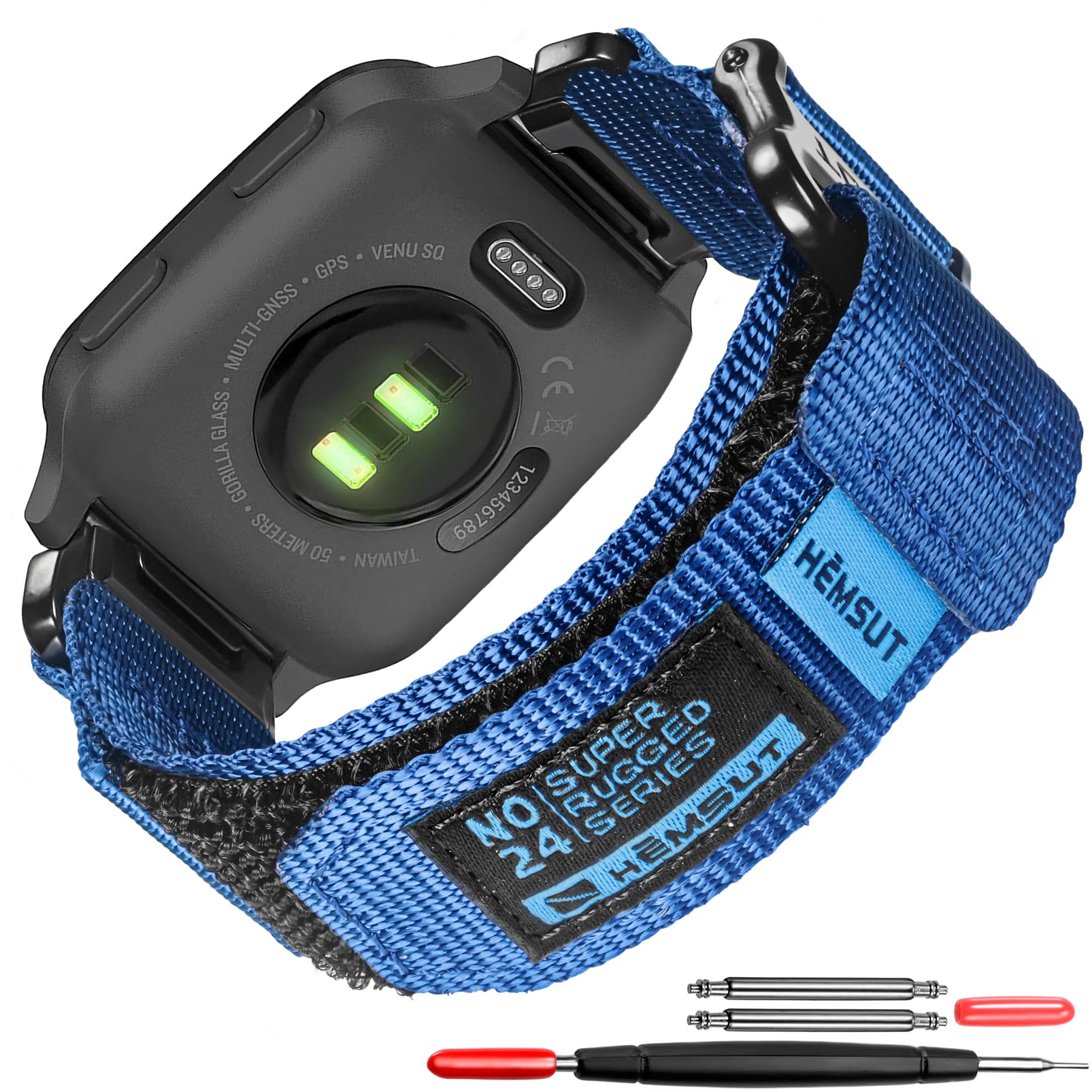 Torbollo Compatible for Garmin Venu 2 / Venu 3 Quick Release Pins, Super Rugged Nylon Sports Strap With Woven Loop Design, 22mm Replacement Strap