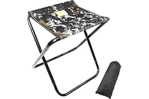 CHENEDY Camping Stool, Portable Folding Stool with Carry Bag, 12in Portable Folding Chair Collapsible Camp Stool Outdoor Footstool for Travel Walking Hiking Fishing Picnic Barbecue (Blue/Gray)