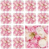 BloomTrend 3D Flower Wall Backdrop, 12 Pcs 15x15 Inch Pink &amp; White Panels | realistic look, Seamless Design,eco-friendly,easy to assemble,reusable,.Suitable for weddings,Party,home d&eacute;cor