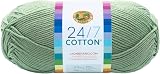 Lion Brand Yarn Cotton Yarn 100 Percent Mercerized Cotton Mint 186 yd Worsted