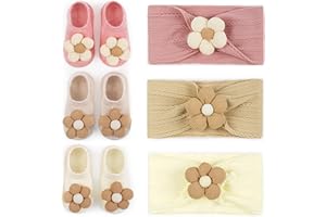 COZYOFFI Baby Flower Headband and Socks: Cute Headband and Socks Sets for Toddler Newborn Infant Girl