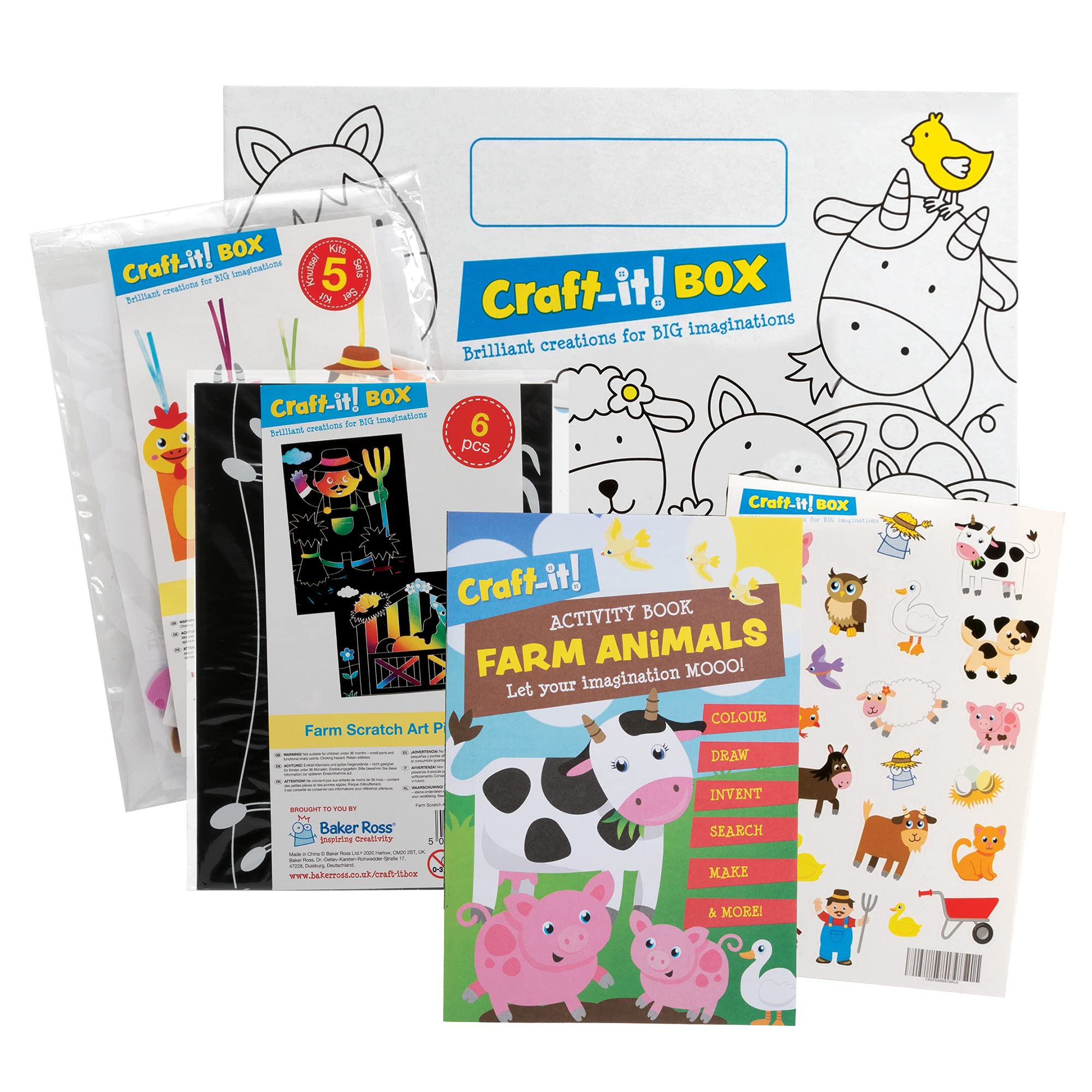 Baker Ross CBS020 Farm Craft-it! Box - Creative Arts and Crafts Activities for Kids