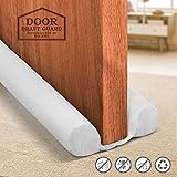 Holikme Twin Door Draft Stopper Weather Stripping Window Breeze Blocker Adjustable Door Sweeps 34inch ,White