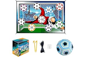 Football Accuracy Target Game, Indoor/Outdoor Soccer Ball Game Set for Kids, Foldable Flannel Mat Goals Toy with 1 Balls, Boy