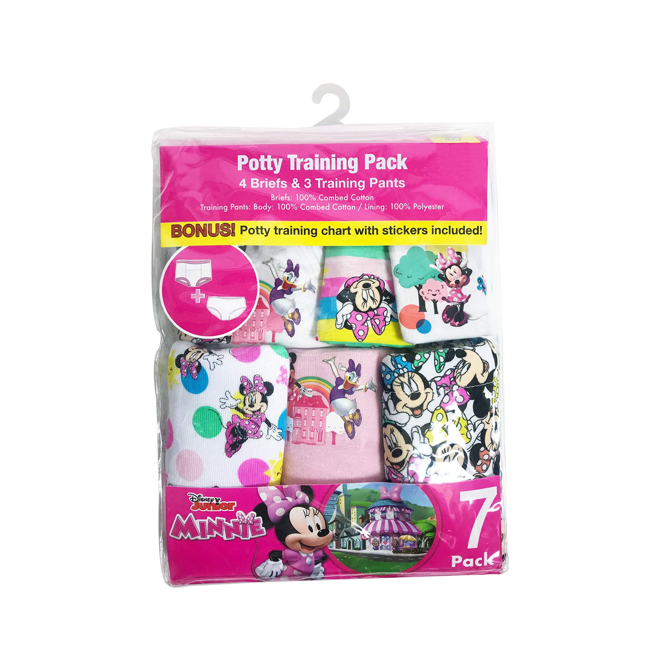 Disney Baby Girls' Minnie Mouse Potty Training Pants and Starter Kit with Stickers & Tracking Chart in Sizes 18m, 2t, 3t, 4t
