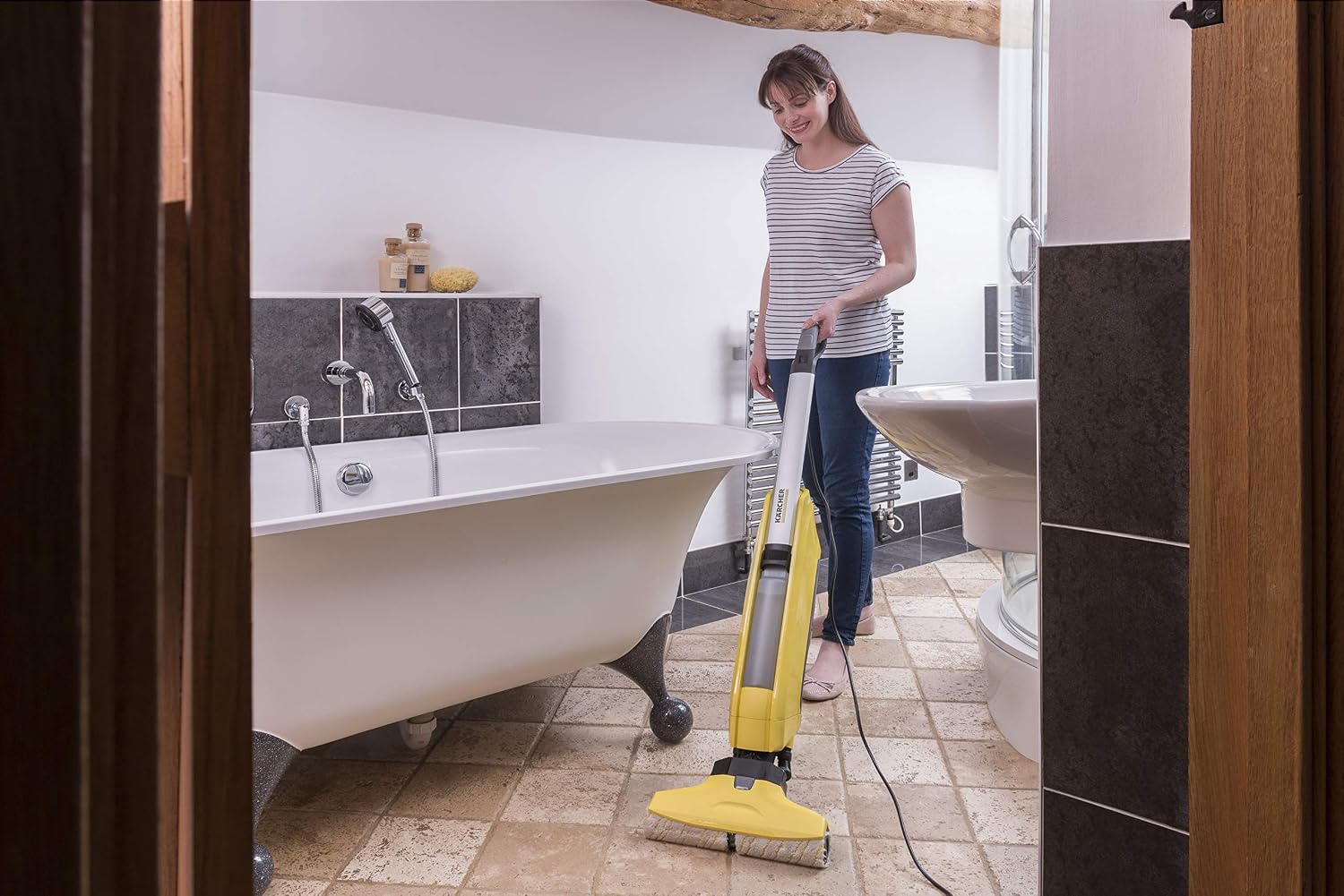 Kärcher FC 5 Hard Floor Cleaner - Corded Floor Cleaner is the Easy Way to Wash Your Floors and Vacuum up Light Debris Simultaneously - Image 4