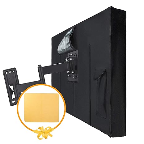 Nextcover Outdoor Tv Cover58 60 600d Canvas Heavy Duty Waterproof Fade Resistant Material With Bottom Cover And Free Microfiber Cloth Protector