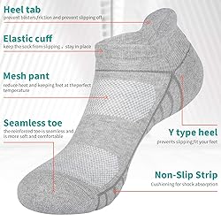 Lapulas Athletic Ankle Socks, Low Cut Cushioned