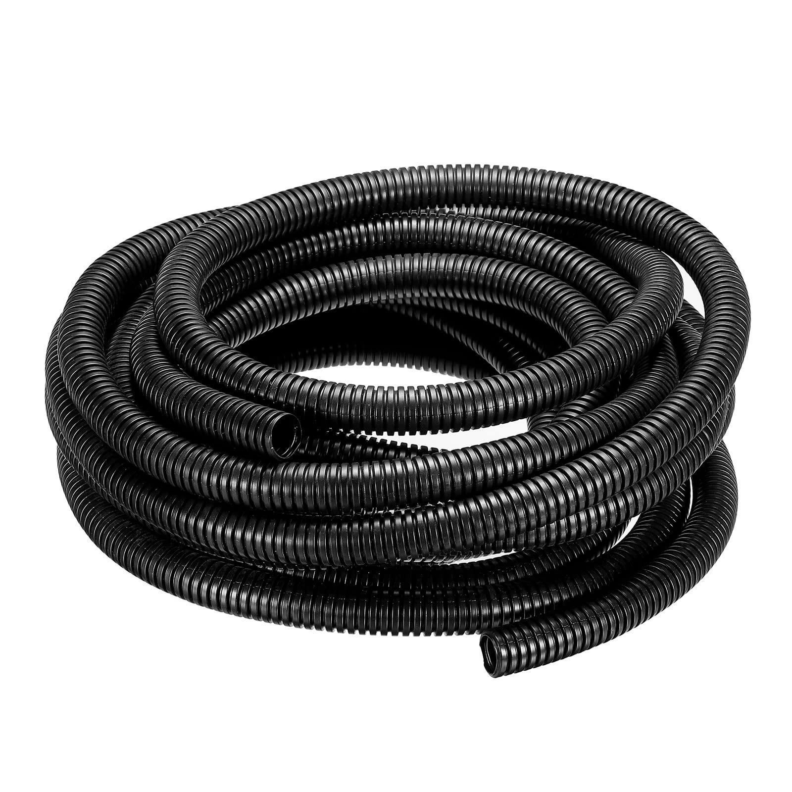 DMiotech 18mmx15mmx8m Plastic Non-Split Corrugated Tubing Indoor Outdoor Cord Management for Wrap Tidy Office Garden