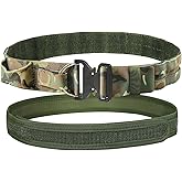 MOVEMINGLE Tactical Belt for Men, Molle Gun Belt 2" & 1.5" with Laser-Cut Shooting Hunting Duty Belts Quick Release Buckle