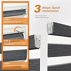 Persilux No Drill No Tool Zebra Blinds Dual Layer