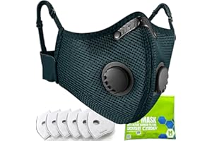 BASE CAMP M Plus Dust Mask, Dust Face Mask with 6 Filters, Safety Work Masks for Woodworking Construction
