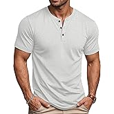 MAGCOMSEN Men's Henley Short Sleeve Shirt Moisture Wicking Lightweight Cotton T-Shirts Casual Summer Basic Tee Shirt