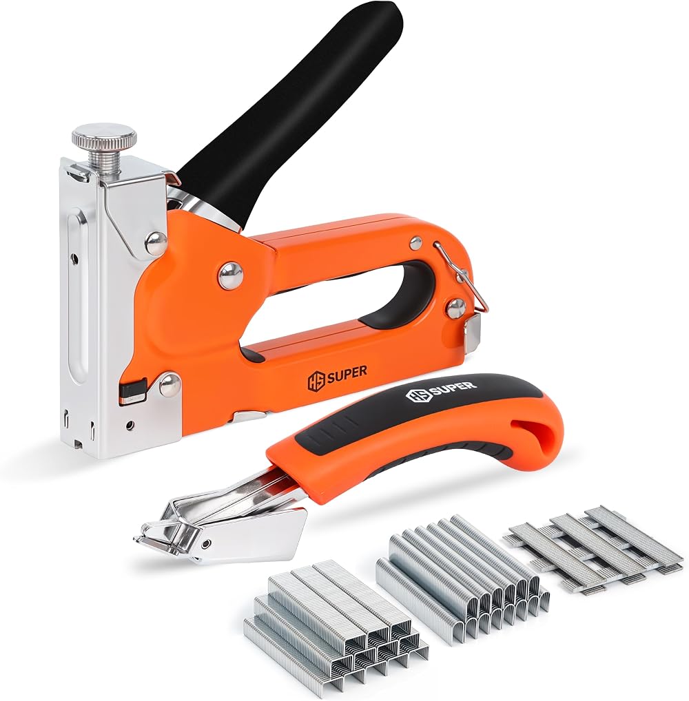 HS Super 3-in-1 Heavy Duty Staple Gun with Remover and 2250 Staples
