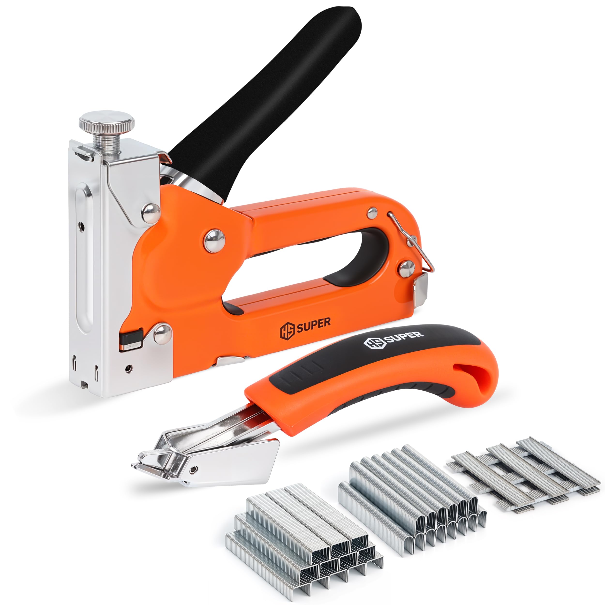 HS Super 3-in-1 Heavy Duty Staple Gun with Staple Remover, 2250 Staples, Upholstery Staple Gun Heavy Duty for Wood, Quick-Jam Release Wall Stapler, for Fabric, for Cable, Staplers & Tackers