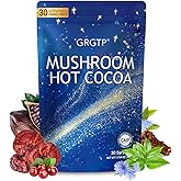 Mushroom Hot Cocoa - Reishi & L-Theanine Adaptogenic Hot Chocolate Mix with Melatonin & Glycine for Sleep Support, Stress Relief, and Relaxation, 30 Servings (1 Pack)