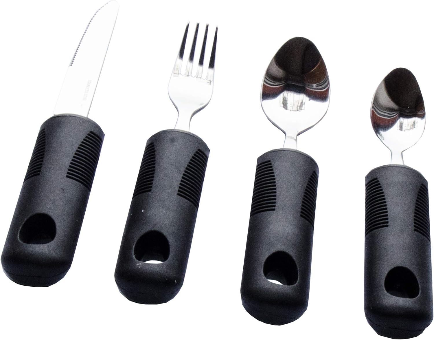 Cutlery Set Easy Grip, 4 Piece. Chunky Handles, Ideal Eating Aid for The Disabled, Elderly